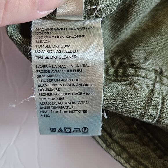 Anthropologie Audra Linen Blend Relaxed Comfy Ankle Utility Pants Womens 25 - Picture 10 of 13